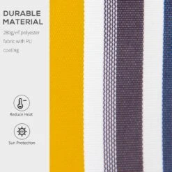 Outsunny 8' X 7' Manual Retractable Sun Shade Patio Awning - Orange, Black And Grey -Outsunny QFY7561831c12253b