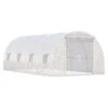 Outsunny Steel Frame Walk-In Tunnel Greenhouse Garden Warm House Large Hot House Kit With Windows & Door, 19' X 10' X 7', White