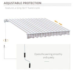 Outsunny 10' X 8' Retractable Sun Shade Patio/Window Awning - Polyester Fabric - Beige 13 Outsunny 10' X 8' Retractable Sun Shade Patio/Window Awning - Polyester Fabric - Beige -Outsunny QHP88c18447f5ee39