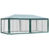 Outsunny 20' X 10' Outdoor Party Tent Gazebo Wedding Canopy With Removable Mesh Sidewalls, Green