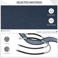 Outsunny Zero Gravity Rocking Chair Outdoor Chaise Lounge Chair Recliner Rocker With Detachable Pillow & Durable Weather-Fighting Fabric For Patio, Deck, Pool, Navy Blue 15 Outsunny Zero Gravity Rocking Chair Outdoor Chaise Lounge Chair Recliner Rocker With Detachable Pillow & Durable Weather-Fighting Fabric For Patio, Deck, Pool, Navy Blue -Outsunny QSB88117ed3695e00