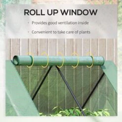 Outsunny Galvanized Raised Garden Bed With Mini Greenhouse Cover, Outdoor Metal Planter Box With 2 Roll-Up Windows For Growing Flowers, Fruits, Vegetables, And Herbs, 50" X 37.5" X 36.25", Green -Outsunny Qj7df817f9175b9db