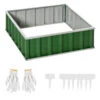Outsunny 3x3 Ft Galvanized Raised Garden Bed, Metal Outdoor Planter Box For Gardening Vegetables Flowers And Herbs, Green