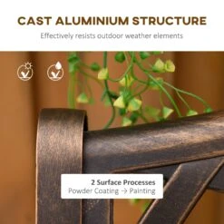 Outsunny Cast Aluminum Outdoor Garden Bench, 2 Seater Antique Patio Loveseat, Bronze -Outsunny Qly71b17ed3202197