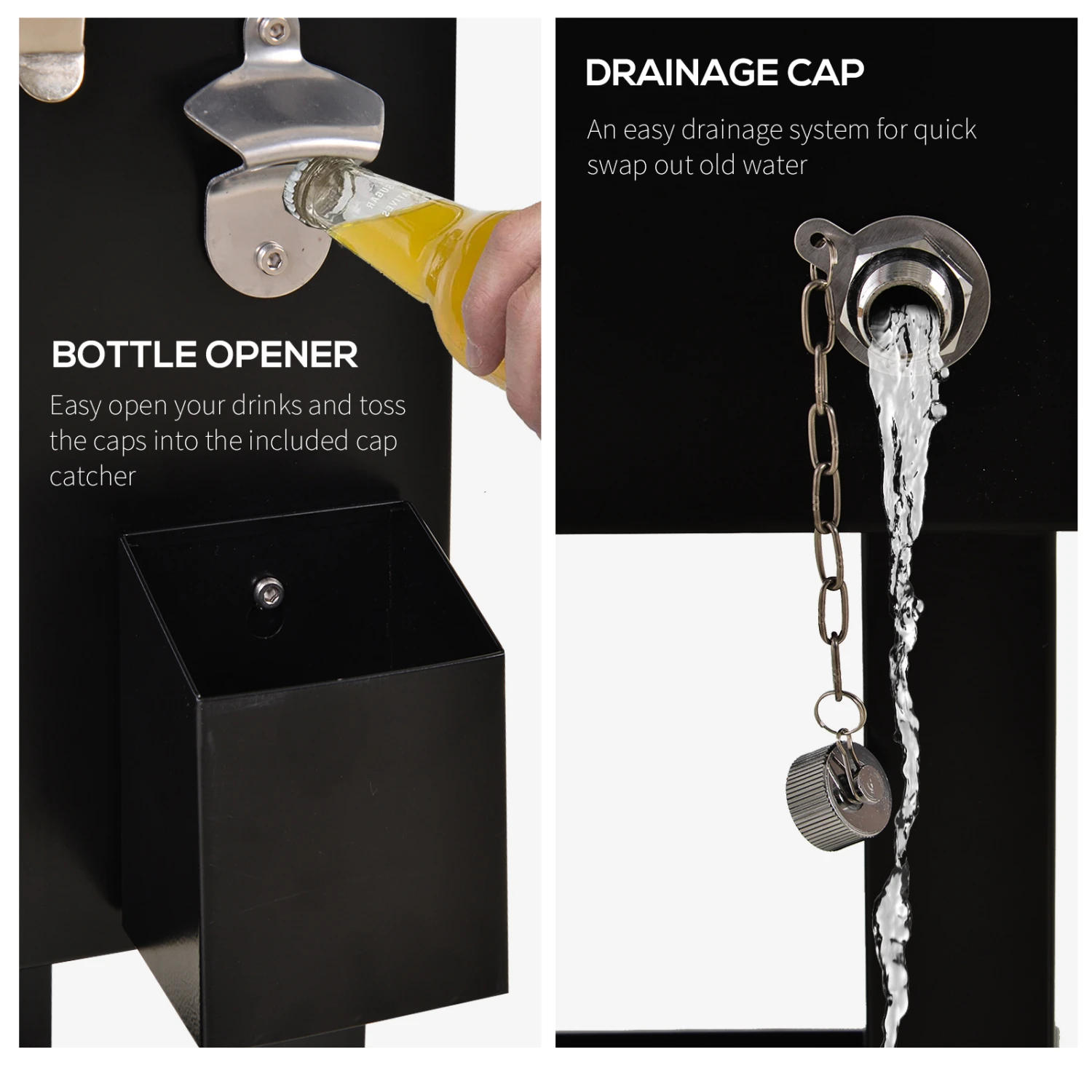 Outsunny 68QT Patio Cooler Ice Chest With Foosball Table Top, Portable Poolside Party Bar Cold Drink Rolling Cart On Wheels With Tray Shelf 7 Outsunny 68QT Patio Cooler Ice Chest With Foosball Table Top, Portable Poolside Party Bar Cold Drink Rolling Cart On Wheels With Tray Shelf - Image 7