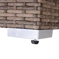 Outsunny 7 Piece Outdoor Patio Furniture Set, PE Rattan Wicker Sectional Sofa Patio Conversation Sets With Couch Cushions, Throw Pillows And Slat Coffee Table, Stripe, Gray -Outsunny QxH98d17ef6294404