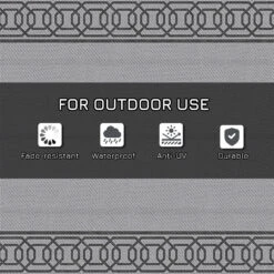 Outsunny Reversible Outdoor Rug Carpet, 9' X 18' Waterproof Plastic Straw Rug, Portable RV Camping Rugs With Carry Bag, Large Floor Mat For Backyard, Deck, Picnic, Beach, Black & Gray Border 13 Outsunny Reversible Outdoor Rug Carpet, 9' X 18' Waterproof Plastic Straw Rug, Portable RV Camping Rugs With Carry Bag, Large Floor Mat For Backyard, Deck, Picnic, Beach, Black & Gray Border -Outsunny R4A88c1855b40b241
