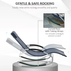 Outsunny Zero Gravity Rocking Chair Outdoor Chaise Lounge Chair Recliner Rocker With Detachable Pillow & Durable Weather-Fighting Fabric For Patio, Deck, Pool, Navy Blue 13 Outsunny Zero Gravity Rocking Chair Outdoor Chaise Lounge Chair Recliner Rocker With Detachable Pillow & Durable Weather-Fighting Fabric For Patio, Deck, Pool, Navy Blue -Outsunny R5Xb0e17ed3695e00