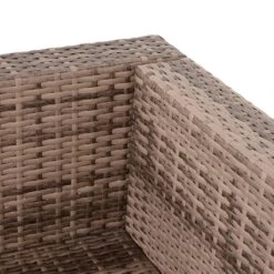 Outsunny 7 Piece Outdoor Patio Furniture Set, PE Rattan Wicker Sectional Sofa Patio Conversation Sets With Couch Cushions, Throw Pillows And Slat Coffee Table, Stripe, Gray -Outsunny R6Q23617ef6294404