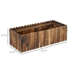 Outsunny 40" X 16" X 12" Raised Planter Box Garden Scalloped Edge Wooden 18 Outsunny 40" X 16" X 12" Raised Planter Box Garden Scalloped Edge Wooden -Outsunny RCWd7317e6a203afe