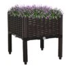 Outsunny Plastic Raised Garden Bed Planter Box Raised Bed With Self-Watering Design And Drainage Holes For Flowers, Brown