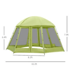 Outsunny Large Screen Tent, Hang Hook For Lantern At Night, 6-8 Person Tent Screen House, 2 Doors For Multiple-Person Entry, Breathable Outdoor Net Canopy Tent, Dome, 16' X 16', Green 11 Outsunny Large Screen Tent, Hang Hook For Lantern At Night, 6-8 Person Tent Screen House, 2 Doors For Multiple-Person Entry, Breathable Outdoor Net Canopy Tent, Dome, 16' X 16', Green -Outsunny RKQc1717fae7c6ee4
