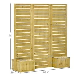 Outsunny Wood Privacy Screen W/ 4 Planter Box, Raised Bed W/ 3 Panels & Drainage Holes 17 Outsunny Wood Privacy Screen W/ 4 Planter Box, Raised Bed W/ 3 Panels & Drainage Holes -Outsunny RNffe617e69a004bc