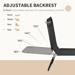 Outsunny Folding Chaise Lounge Pool Chairs, Outdoor Sun Tanning Chairs With Pillow, Reclining Back, Steel Frame & Breathable Mesh For Beach, Yard, Patio, Black 12 Outsunny Folding Chaise Lounge Pool Chairs, Outdoor Sun Tanning Chairs With Pillow, Reclining Back, Steel Frame & Breathable Mesh For Beach, Yard, Patio, Black -Outsunny RQ3a091890485a37b