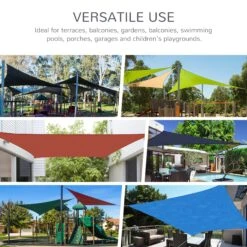 Outsunny 13' X 20' Rectangle Sun Shade Sail Canopy Outdoor Shade Sail Cloth For Patio Deck Yard With D-Rings And Rope Included - Gray 22 Outsunny 13' X 20' Rectangle Sun Shade Sail Canopy Outdoor Shade Sail Cloth For Patio Deck Yard With D-Rings And Rope Included - Gray -Outsunny RQn99e17e6ca118e2