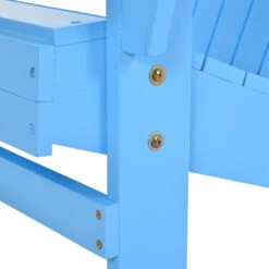 Outsunny Wooden Adirondack Chair, Outdoor Patio Lawn Chair With Cup Holder, Lawn Furniture, Classic Lounge For Deck, Garden, Backyard, Fire Pit, Blue -Outsunny RSh63417fbee038c1