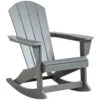 Outsunny Outdoor Rocking Chair, HDPE Adirondack Style Rocker Chair For Porch, Garden, Patio, Light Gray