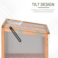Outsunny 36" X 20" X 41" Greenhouse Raised Potted Plant Protection Box Outdoor With Openable Top, Wooden Cold Frame Orange -Outsunny Ruvb6e17e684422b3
