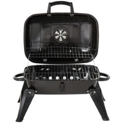 Outsunny 14" Portable Charcoal Grill, Tabletop Small BBQ Grill For Outdoor Cooking, Camping, Tailgating, Enamel Coated, Vent, Folding Legs, Black 25 Outsunny 14" Portable Charcoal Grill, Tabletop Small BBQ Grill For Outdoor Cooking, Camping, Tailgating, Enamel Coated, Vent, Folding Legs, Black -Outsunny Rwu7f817e6a0dea7e