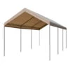 Outsunny 10' X 20' Heavy Duty Outdoor Carport Awning/Canopy With Weather-Fighting Material & Anchor Kit, Brown