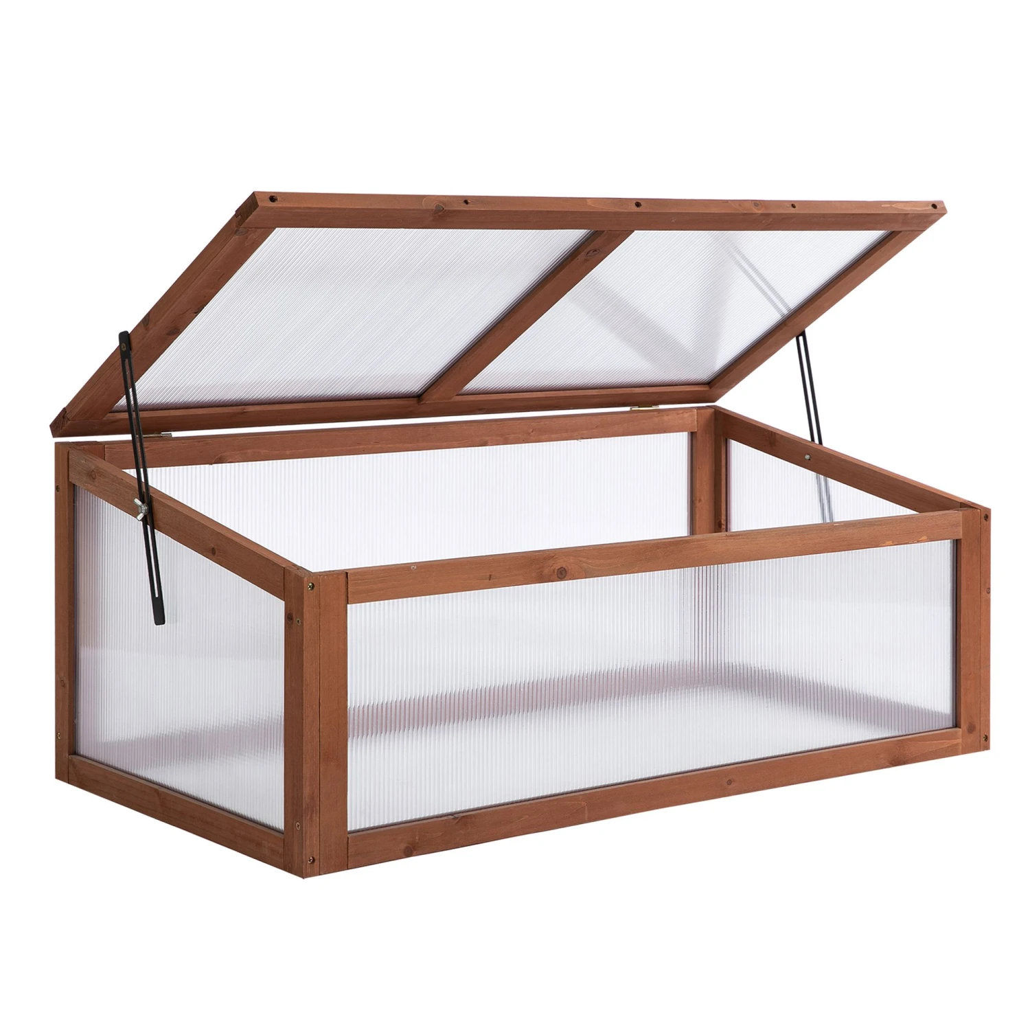 Outsunny Wooden Cold Frame Greenhouse With Polycarbonate Boards, 39" X 26" X 16" 1 Outsunny Wooden Cold Frame Greenhouse With Polycarbonate Boards, 39" X 26" X 16"