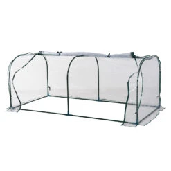 Outsunny 7' L X 3' W X 2.5' H Portable Tunnel Greenhouse For Outdoor Garden Hot House With 4 Zippered Doors, PVC Cover