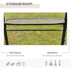 Outsunny 8x5ft Grill Gazebo Shelter With Interlaced Vented Polycarbonate Roof, Outdoor BBQ Gazebo With Side Shelves For Hanging Tools -Outsunny Sew88c1818c03a053