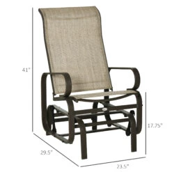 Outsunny Gliding Lounger Chair, Outdoor Swinging Chair With Smooth Rocking Arms And Lightweight Construction For Patio Backyard, Sand -Outsunny Skbc1718162b0a382