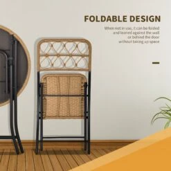 Outsunny 3 PCS Rattan Wicker Bistro Set With Easy Folding, Hand Woven Rattan Coffee Table And Chairs For Outdoor Lawn, Pool, Balcony & Garden, Natural 17 Outsunny 3 PCS Rattan Wicker Bistro Set With Easy Folding, Hand Woven Rattan Coffee Table And Chairs For Outdoor Lawn, Pool, Balcony & Garden, Natural -Outsunny SxK60617e681f92f1