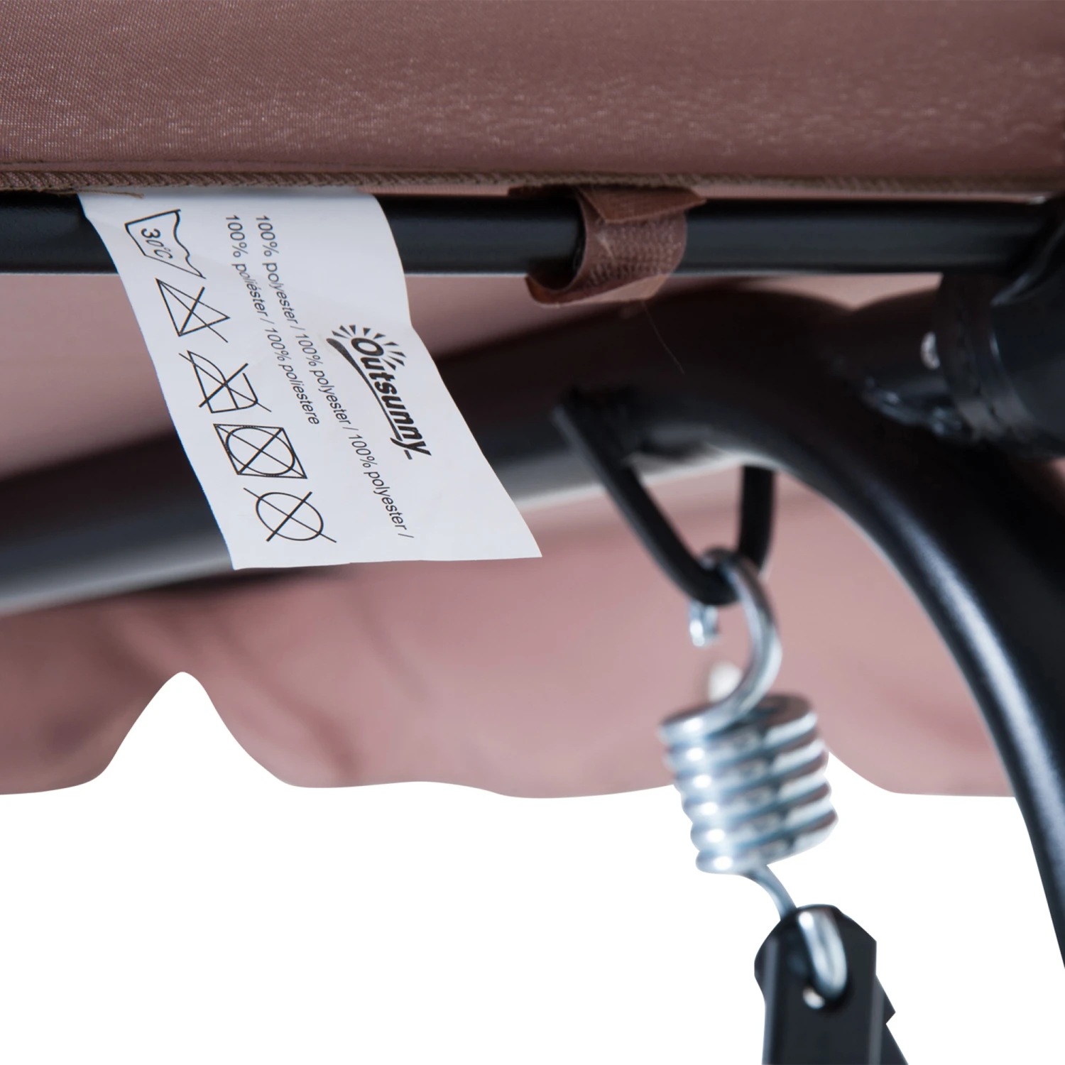 Outsunny 3-Seat Outdoor Patio Swing Chair With Removable Cushion, Steel Frame Stand And Adjustable Tilt Canopy For Patio, Garden, Poolside, Balcony, Backyard, Brown 8 Outsunny 3-Seat Outdoor Patio Swing Chair With Removable Cushion, Steel Frame Stand And Adjustable Tilt Canopy For Patio, Garden, Poolside, Balcony, Backyard, Brown - Image 8