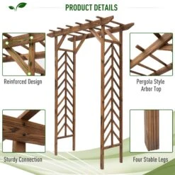 Outsunny Outdoor Garden Arch Arbor Trellis Wooden Wedding Gateway Lawn Yard Decor -Outsunny TFW00117e680d3e5b