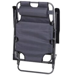 Outsunny Tanning Chair, 2-in-1 Beach Lounge Chair & Camping Chair W/ Pillow & Pocket, Adjustable Chaise For Sunbathing Outside, Patio, Poolside, Gray 23 Outsunny Tanning Chair, 2-in-1 Beach Lounge Chair & Camping Chair W/ Pillow & Pocket, Adjustable Chaise For Sunbathing Outside, Patio, Poolside, Gray -Outsunny TGG94917e6a5728a5