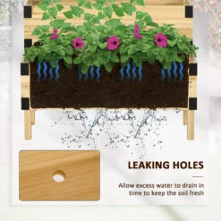 Outsunny 2 Tier Raised Garden Bed With Trellis, Wooden Elevated Planter Box With Legs And Metal Corners, For Vegetables, Flowers, Herbs, Natural -Outsunny TkNb101866ea03aaf