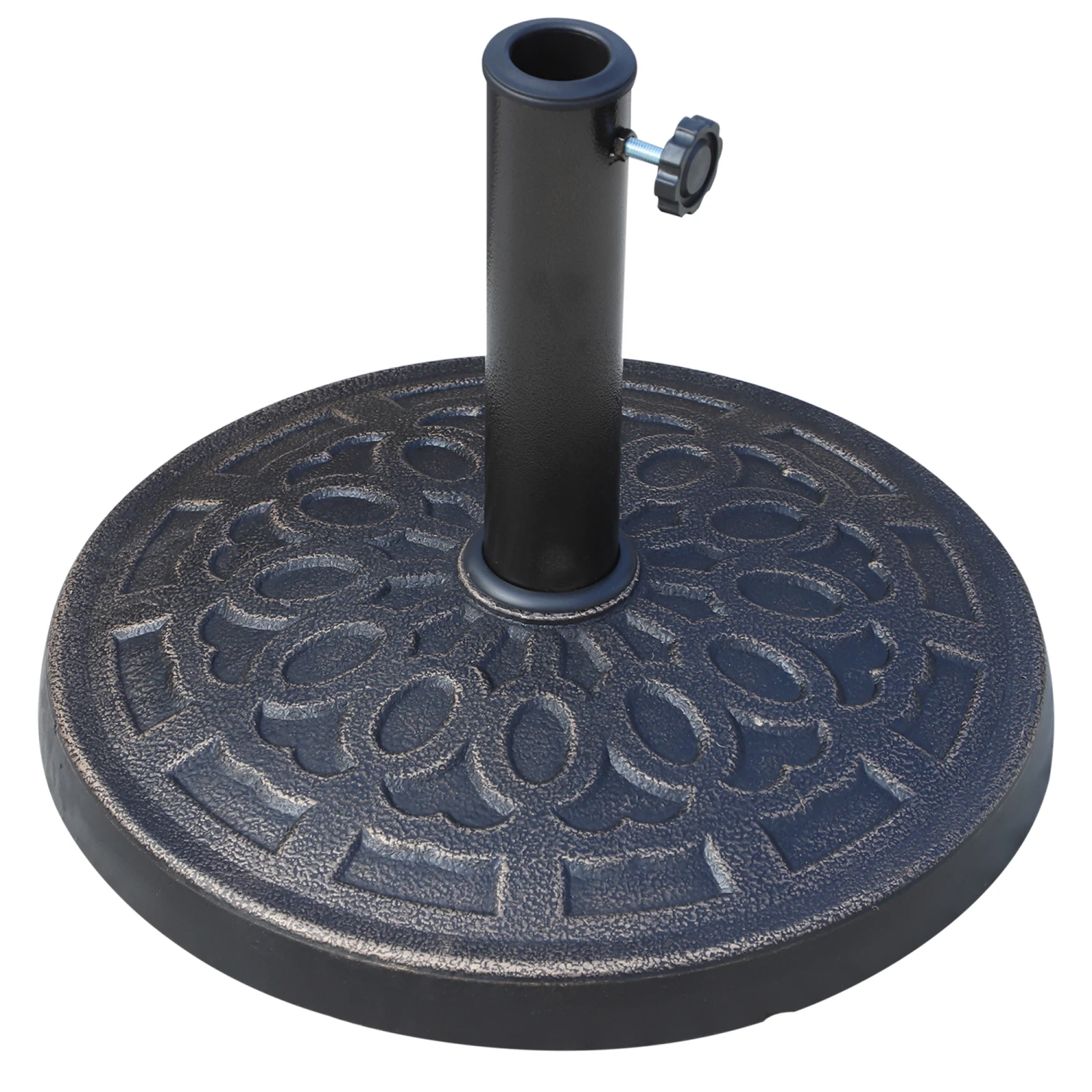 Outsunny 17" 27 Lbs Outdoor Umbrella Stand Base, Round Resin Heavy Duty Market Parasol Holder With Decorative Pattern & Easy Setup, For Φ1.5", Φ1.89" Pole, For Lawn, Deck, Backyard, Garden, Bronze 1 Outsunny 17" 27 Lbs Outdoor Umbrella Stand Base, Round Resin Heavy Duty Market Parasol Holder With Decorative Pattern & Easy Setup, For Φ1.5", Φ1.89" Pole, For Lawn, Deck, Backyard, Garden, Bronze