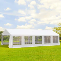 Outsunny 20' X 32' Heavy Duty Party Tent & Carport With Removable Sidewalls And Double Doors, Large Canopy Tent, Sun Shade Shelter, For Parties, Wedding, Outdoor Events, BBQ, White -Outsunny Ttp90f18317a7503a