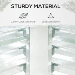 Outsunny Galvanized Raised Garden Bed With Mini Greenhouse Cover, Outdoor Metal Planter Box With 2 Roll-Up Windows For Growing Flowers, Fruits, Vegetables, And Herbs, 50" X 37.5" X 36.25", Green -Outsunny Tx888c17f9175b9d2