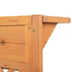 Outsunny Garden Potting Bench, Outdoor Wooden Workstation Table W/ Metal Screen, Drawer, Hooks, Storage Shelf, And Lattice Back For Patio, Backyard And Porch 29 Outsunny Garden Potting Bench, Outdoor Wooden Workstation Table W/ Metal Screen, Drawer, Hooks, Storage Shelf, And Lattice Back For Patio, Backyard And Porch -Outsunny U2O6c617e681f91e7