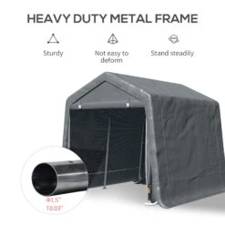 Outsunny 9.2' X 7.9' Garden Garage Storage Tent, Metal Frame Bike Shed W/ Zipper Doors -Outsunny UGFa0917f2768c549