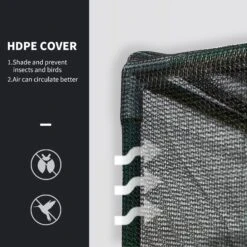 Outsunny 4' X 8' Walk-in Crop Cage With High-Quality HDPE Cover & 2 Zippered Doors For Plants/Herbs -Outsunny UNO5ce17e690d949a