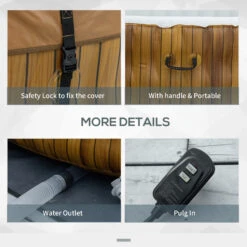 Outsunny 4 Person Inflatable Portable Hot Tub, Outdoor Round Heated Spa With 108 Jets, Pump, Cover, Filter Cartridges, Brown -Outsunny Uh475617fae7c2d25