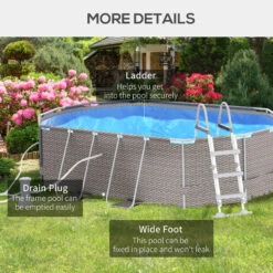 Outsunny 14' X 10' X 3' Above Ground Swimming Pool, Non-Inflatable Rectangular Steel Frame Pool With Filter Pump, Safety Ladder For 1-6 People, Gray 14 Outsunny 14' X 10' X 3' Above Ground Swimming Pool, Non-Inflatable Rectangular Steel Frame Pool With Filter Pump, Safety Ladder For 1-6 People, Gray -Outsunny UhGb10188c26eb6ee