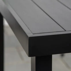 Outsunny Outdoor Dining Table For 6 Person, Rectangular, Aluminum Metal Legs For Garden, Lawn, Patio, Woodgrain Black -Outsunny UvUd4d17f2769342b