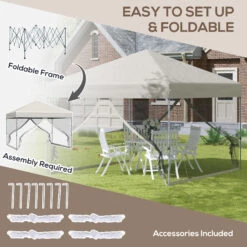 Outsunny 10' X 10' Pop Up Canopy Tent, Tents For Parties With Netting And Wheeled Carry Bag, Height Adjustable Instant Sun Shelter, For Outdoor, Garden, Patio, Beige -Outsunny Uvka09183c5d46305