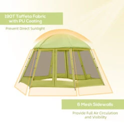 Outsunny Large Screen Tent, Hang Hook For Lantern At Night, 6-8 Person Tent Screen House, 2 Doors For Multiple-Person Entry, Breathable Outdoor Net Canopy Tent, Dome, 16' X 16', Green 13 Outsunny Large Screen Tent, Hang Hook For Lantern At Night, 6-8 Person Tent Screen House, 2 Doors For Multiple-Person Entry, Breathable Outdoor Net Canopy Tent, Dome, 16' X 16', Green -Outsunny V7A88c17fae7c6ee4