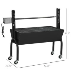 Outsunny Backyard Charcoal BBQ Grill & Smoker Combo Automatic Charcoal BBQ Rotisserie Grill 110lbs Lamb Hog Spit Roaster -Outsunny VCIc1718166643b38