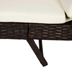 Outsunny Patio Chaise Lounge, Pool Chair With 5 Position Adjustable Backrest & Cushion, Outdoor PE Rattan Wicker Sun Tanning Seat, 28", Cream -Outsunny VHOf4617e70ebb1a9