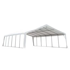 Outsunny 20' X 40' Large Party Tent & Carport With Removable Sidewalls And Double Doors, Heavy Duty Canopy Tent Sun Shade Shelter, For Parties, Wedding, Outdoor Events, BBQ, White -Outsunny VK9aab17e715996a3