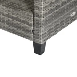 Outsunny 4 Piece Patio Furniture Set With Cushions, PE Rattan Wicker Patio Furniture Set W/ Two-tier Coffee Table For Backyard Porch Garden Poolside And Deck, Gray -Outsunny VLlea017e681f7fd3
