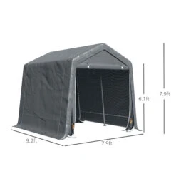 Outsunny 9.2' X 7.9' Garden Garage Storage Tent, Metal Frame Bike Shed W/ Zipper Doors -Outsunny VTFc1717f2768c549