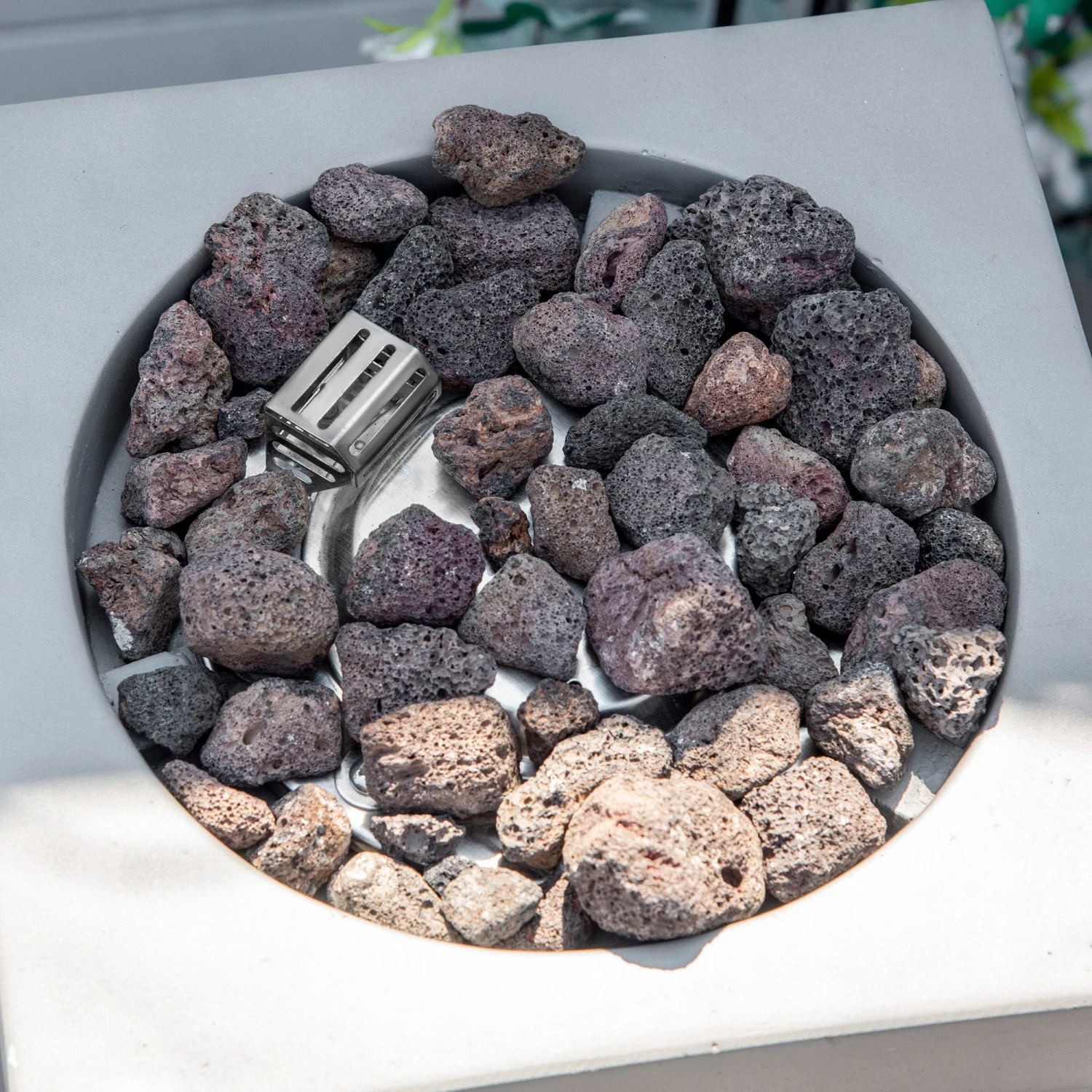 Outsunny Portable Outdoor Propane Fire Pit, Small Tabletop Fireplace, 10 Inch Square Gas Firebowl, 10,000 BTU, W/ Lava Rocks, CSA Certification, For Garden, Patio, Light Grey 8 Outsunny Portable Outdoor Propane Fire Pit, Small Tabletop Fireplace, 10 Inch Square Gas Firebowl, 10,000 BTU, W/ Lava Rocks, CSA Certification, For Garden, Patio, Light Grey - Image 8